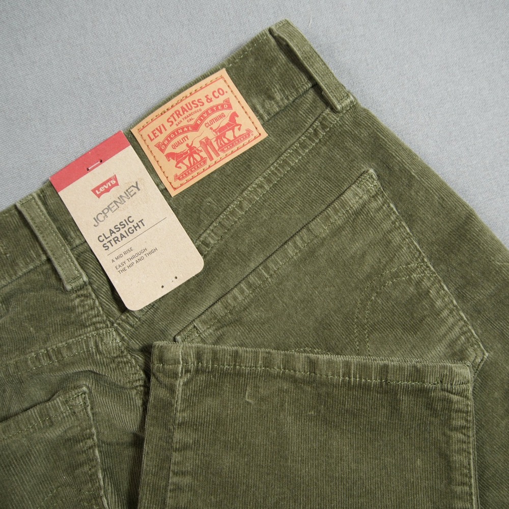 Levi Retro Corduroy Classic Straight Mid Rise Women 6 Prep 28x30 Ivy